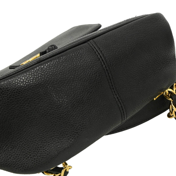 Chanel 1996-1997 Black Caviar Triple CC Backpack