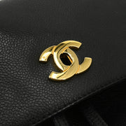 Chanel 1996-1997 Black Caviar Triple CC Backpack