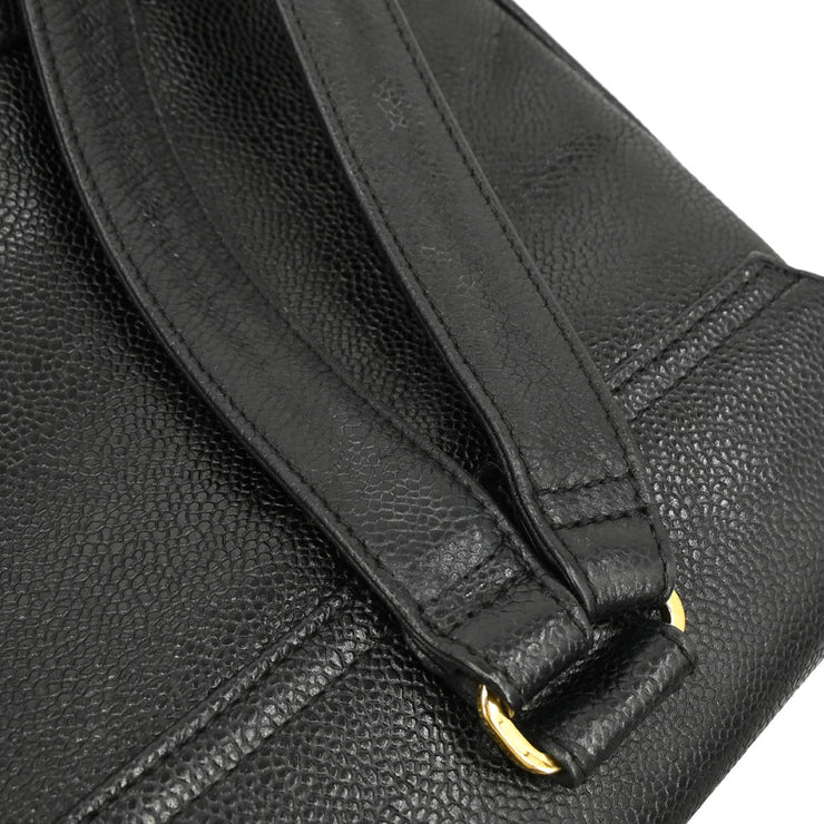 Chanel 1996-1997 Black Caviar Triple CC Backpack