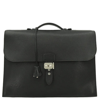 Hermes Black Vache Liegee Sac a Depeches 41 Briefcase