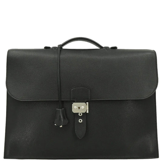 Hermes Black Vache Liegee Sac a Depeches 41 Briefcase