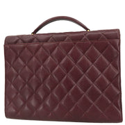 Chanel 1994 Bordeaux Caviar Briefcase Business Handbag