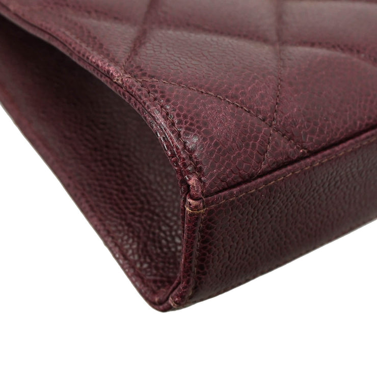 Chanel 1994 Bordeaux Caviar Briefcase Business Handbag