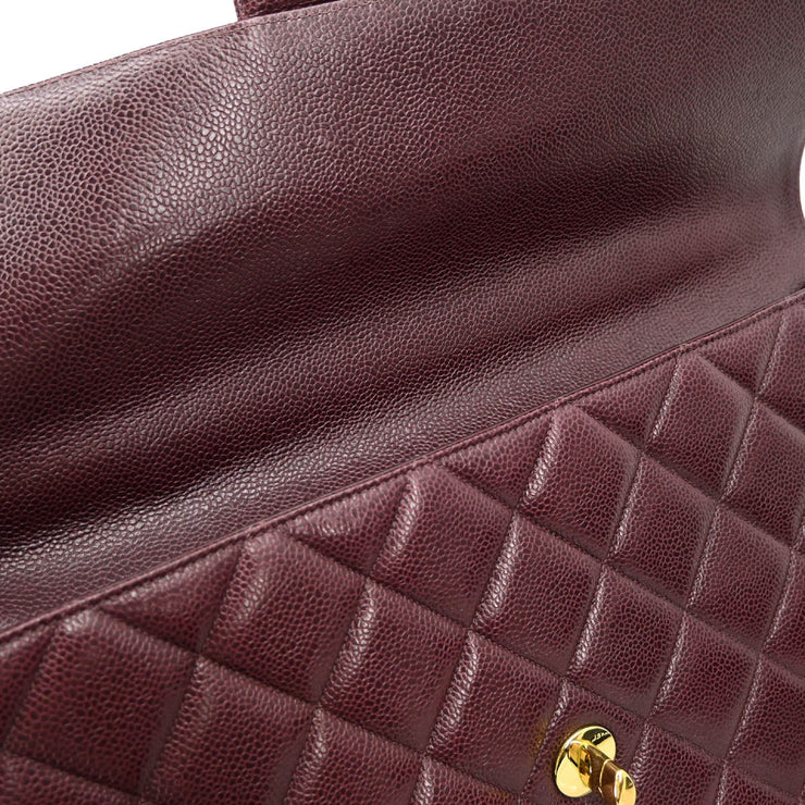 Chanel 1994 Bordeaux Caviar Briefcase Business Handbag