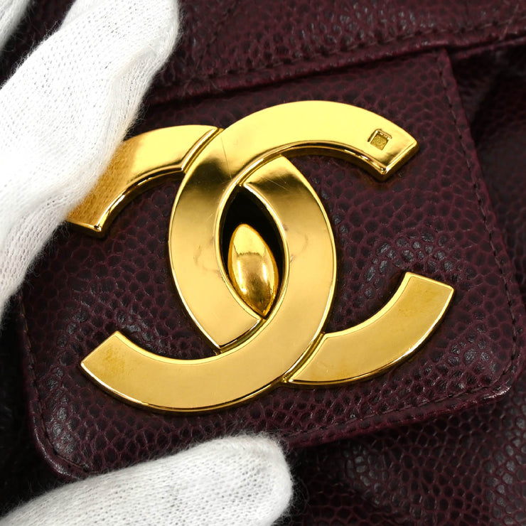Chanel 1994 Bordeaux Caviar Briefcase Business Handbag