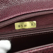 Chanel 1994 Bordeaux Caviar Briefcase Business Handbag
