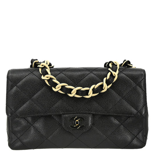Chanel 1996-1997 Black Caviar Single Flap Shoulder Bag