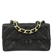 Chanel 1996-1997 Black Caviar Single Flap Shoulder Bag