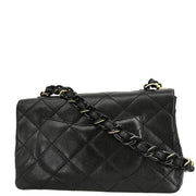 Chanel 1996-1997 Black Caviar Single Flap Shoulder Bag