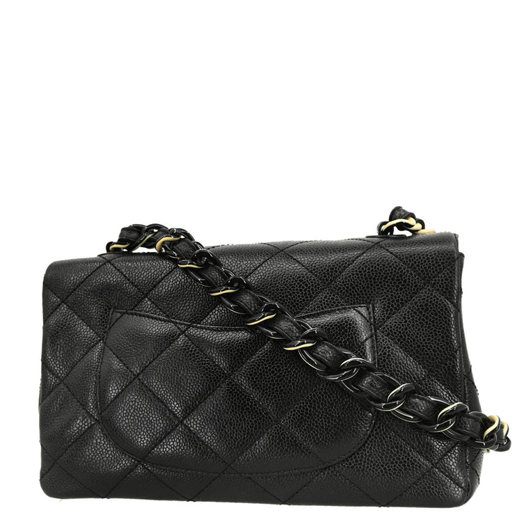 Chanel 1996-1997 Black Caviar Single Flap Shoulder Bag