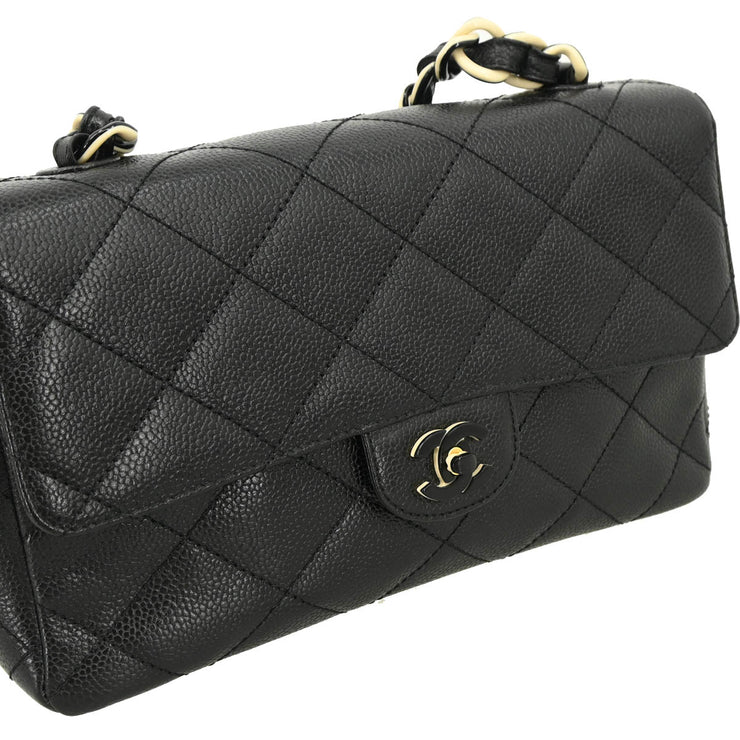 Chanel 1996-1997 Black Caviar Single Flap Shoulder Bag