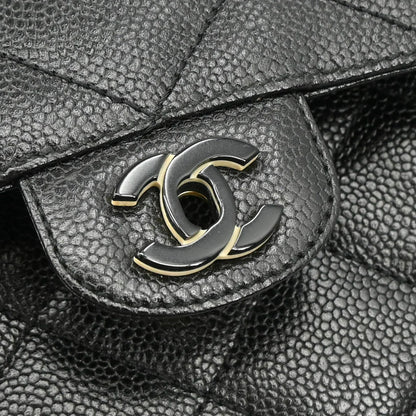 Chanel 1996-1997 Black Caviar Single Flap Shoulder Bag