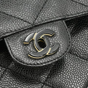 Chanel 1996-1997 Black Caviar Single Flap Shoulder Bag