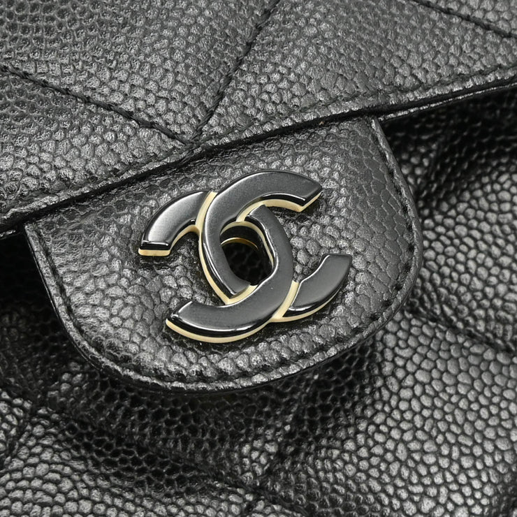 Chanel 1996-1997 Black Caviar Single Flap Shoulder Bag