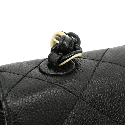 Chanel 1996-1997 Black Caviar Single Flap Shoulder Bag