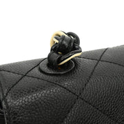 Chanel 1996-1997 Black Caviar Single Flap Shoulder Bag
