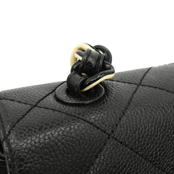 Chanel 1996-1997 Black Caviar Single Flap Shoulder Bag