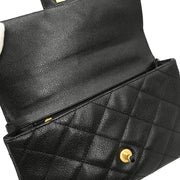 Chanel 1996-1997 Black Caviar Single Flap Shoulder Bag