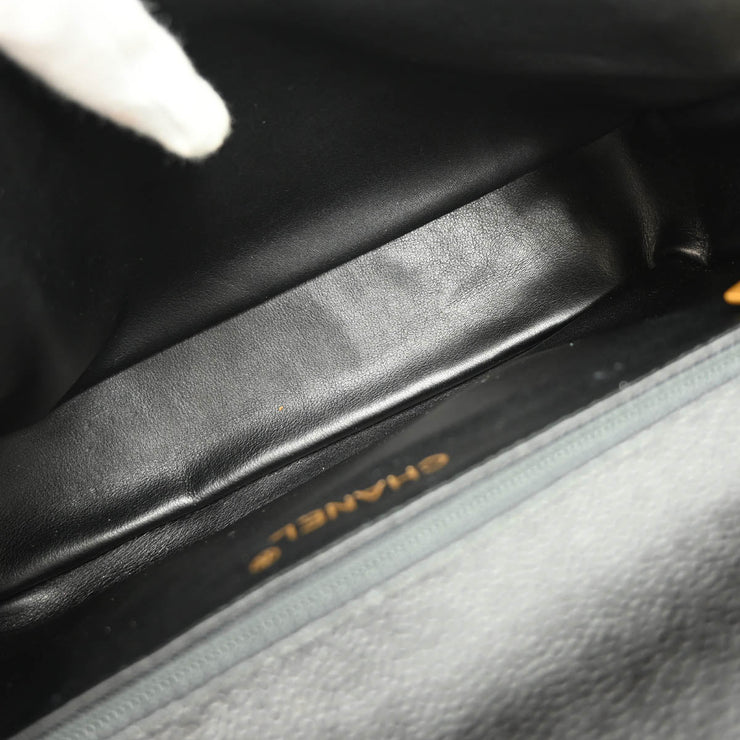 Chanel 1996-1997 Black Caviar Single Flap Shoulder Bag