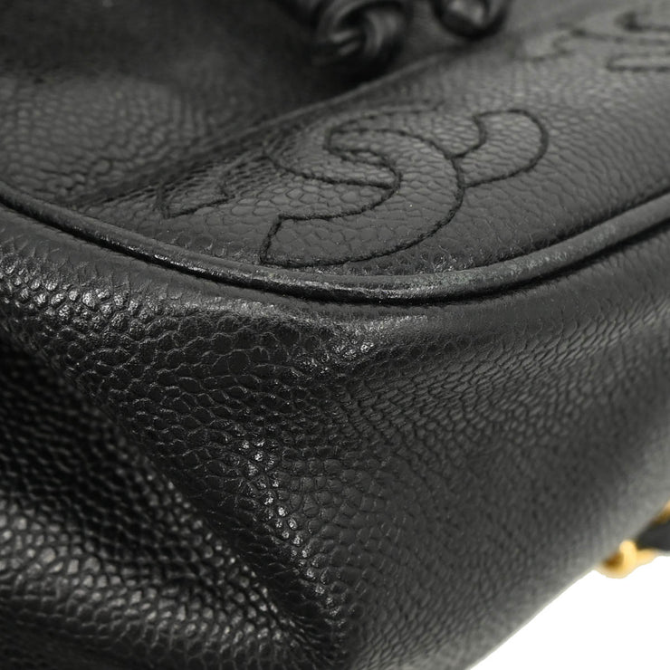 Chanel 1996-1997 Black Caviar Triple CC Backpack