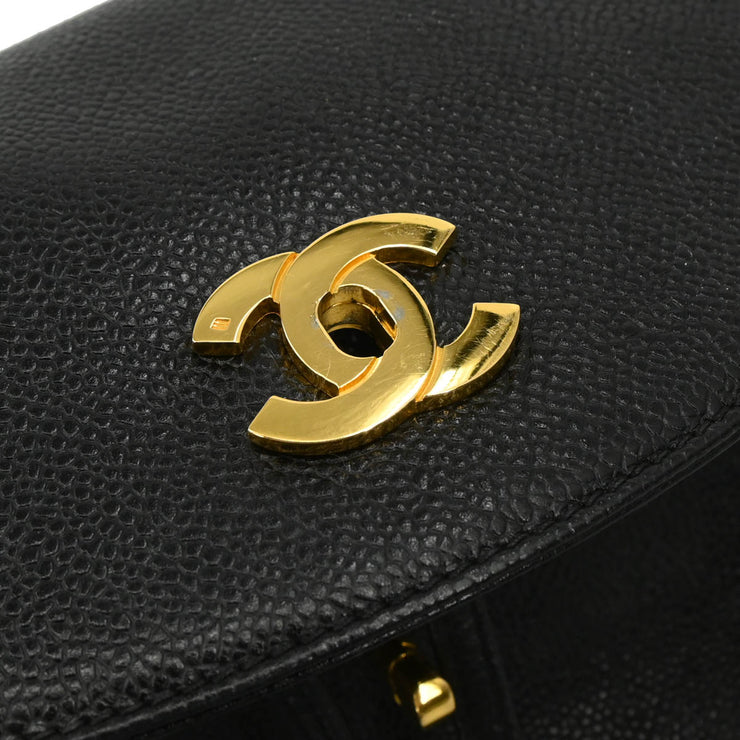 Chanel 1996-1997 Black Caviar Triple CC Backpack