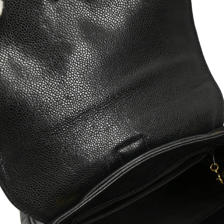 Chanel 1996-1997 Black Caviar Triple CC Backpack