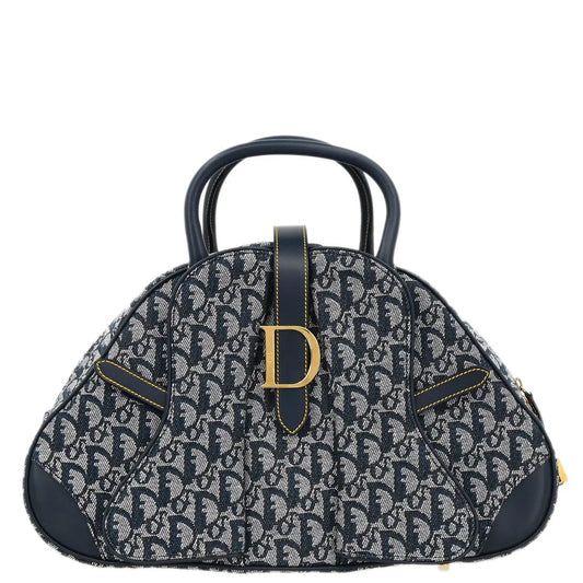 Christian Dior Navy Double Saddle Trotter Handbag