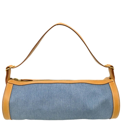 Hermes Light Blue Toile Jean Doremi GM Shoulder Bag