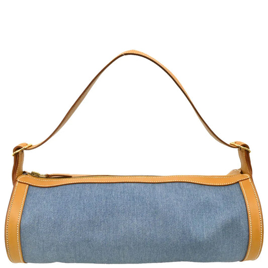 Hermes Light Blue Toile Jean Doremi GM Shoulder Bag