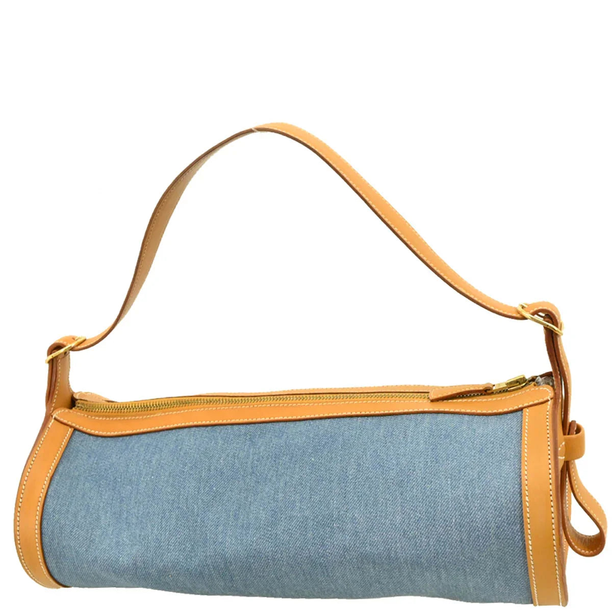 Hermes Light Blue Toile Jean Doremi GM Shoulder Bag