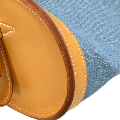 Hermes Light Blue Toile Jean Doremi GM Shoulder Bag