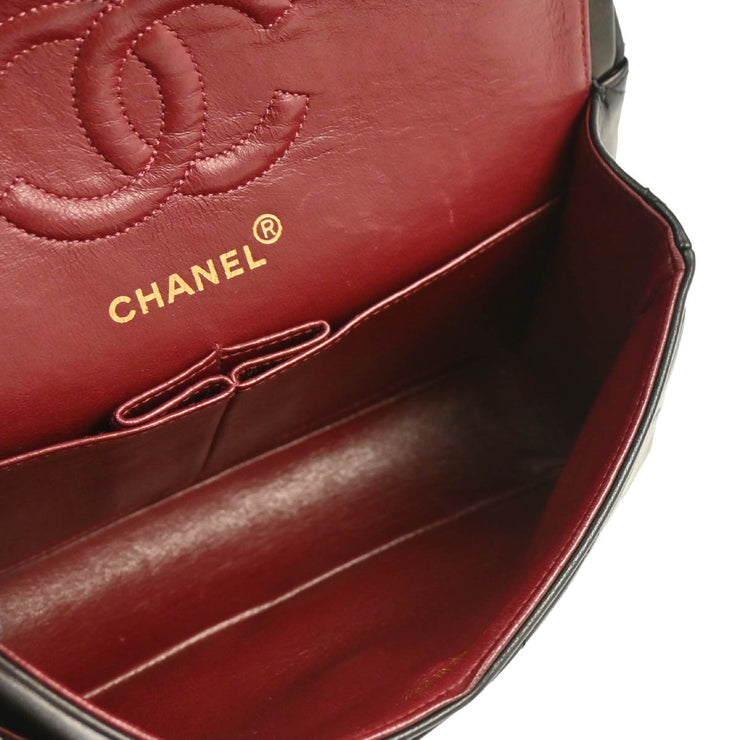 Chanel 1994-1996 Black Lambskin Small Classic Double Flap Shoulder Bag