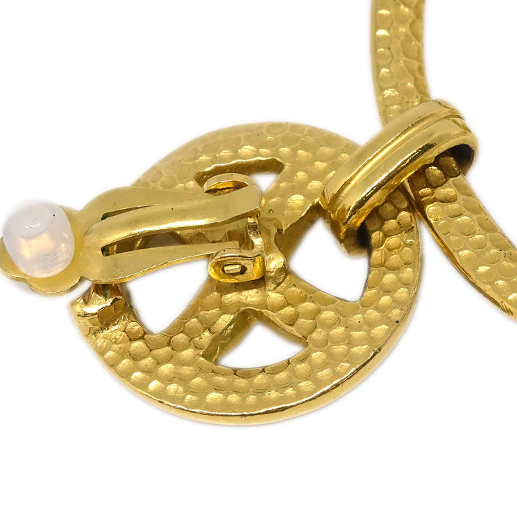Chanel Dangle Earrings CC Clip-On Gold 96P