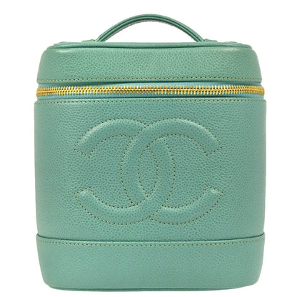 Chanel 1997-1999 Green Caviar Timeless Vanity Handbag