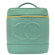 Chanel 1997-1999 Green Caviar Timeless Vanity Handbag