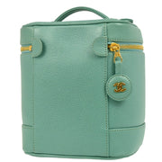 Chanel 1997-1999 Green Caviar Timeless Vanity Handbag