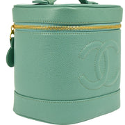 Chanel 1997-1999 Green Caviar Timeless Vanity Handbag