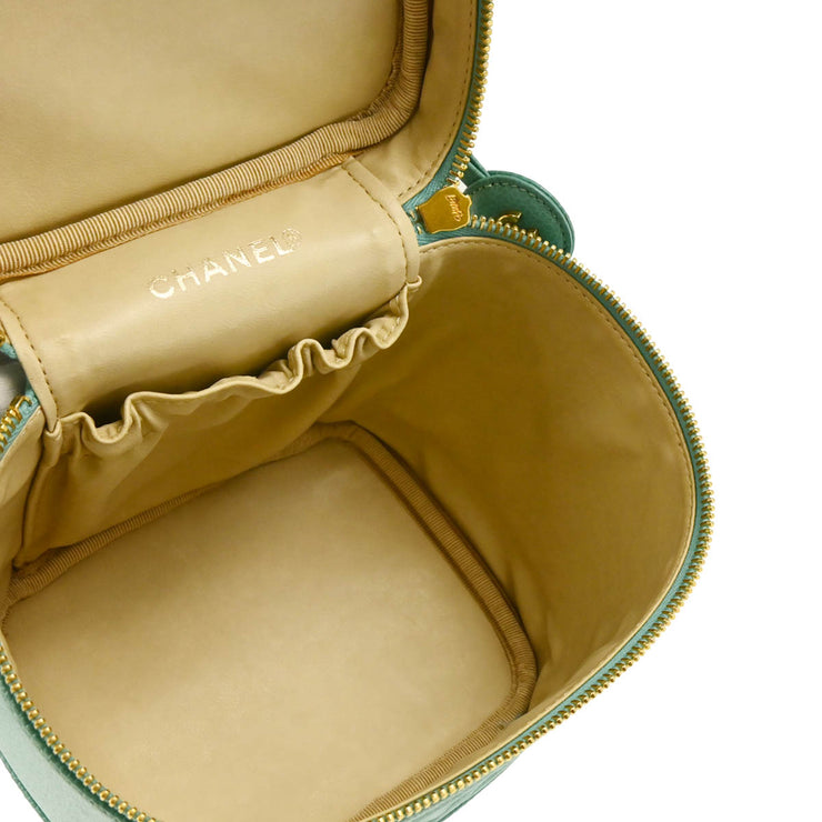 Chanel 1997-1999 Green Caviar Timeless Vanity Handbag