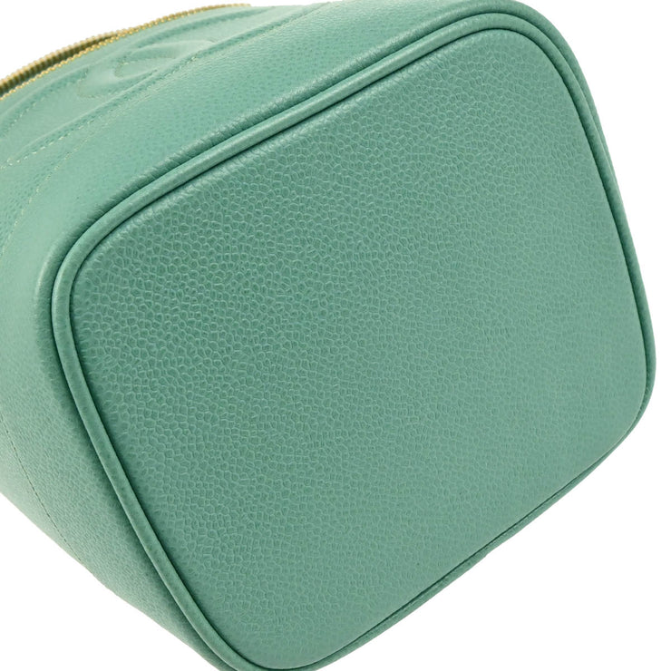Chanel 1997-1999 Green Caviar Timeless Vanity Handbag