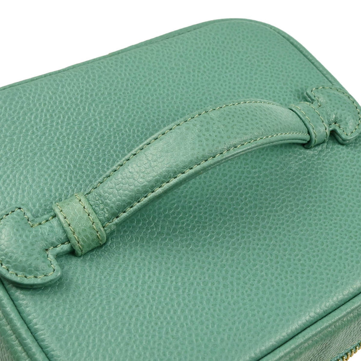 Chanel 1997-1999 Green Caviar Timeless Vanity Handbag