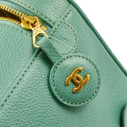 Chanel 1997-1999 Green Caviar Timeless Vanity Handbag