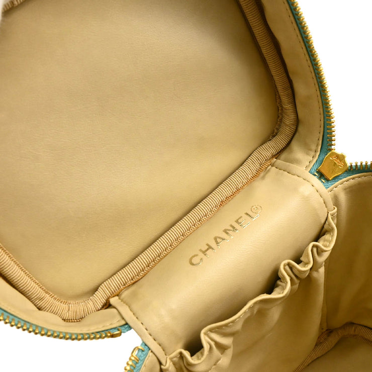 Chanel 1997-1999 Green Caviar Timeless Vanity Handbag
