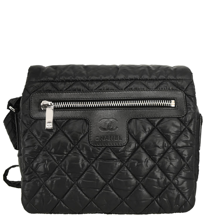 Chanel 2009-2010 Black Nylon Coco Cocoon Messenger Bag