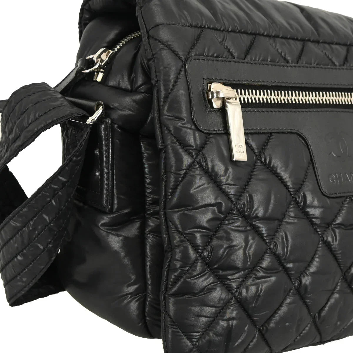 Chanel 2009-2010 Black Nylon Coco Cocoon Messenger Bag