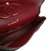 Chanel 1997-1999 Black Lambskin Medium Classic Double Flap Shoulder Bag