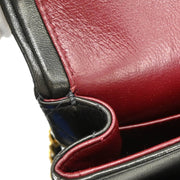 Chanel 1997-1999 Black Lambskin Medium Classic Double Flap Shoulder Bag