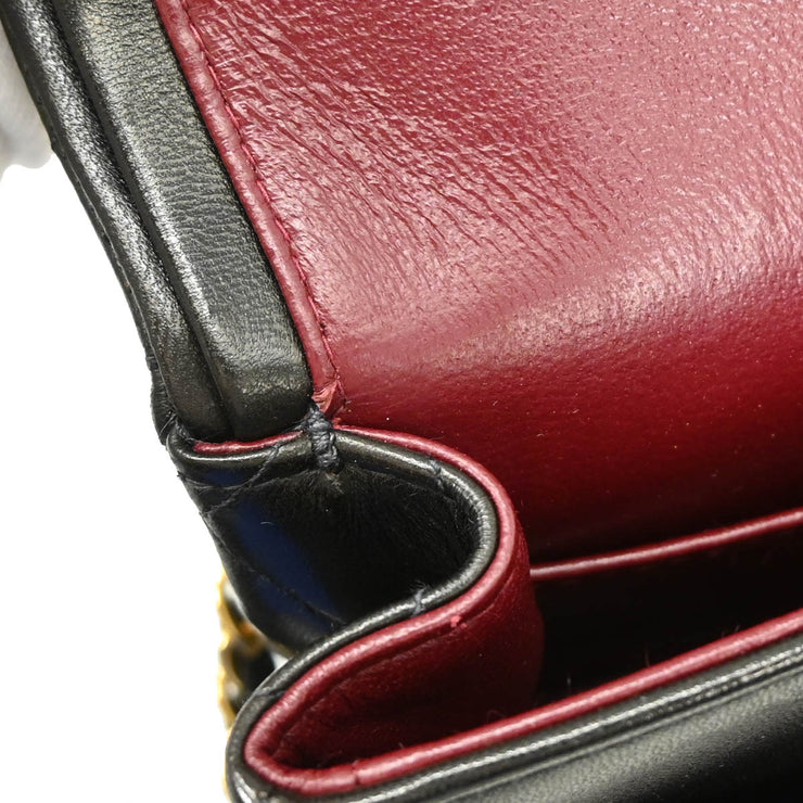 Chanel 1997-1999 Black Lambskin Medium Classic Double Flap Shoulder Bag