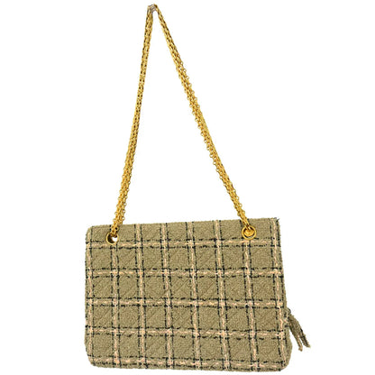 Chanel 1994-1996 Gray Tweed Chain Shoulder Bag