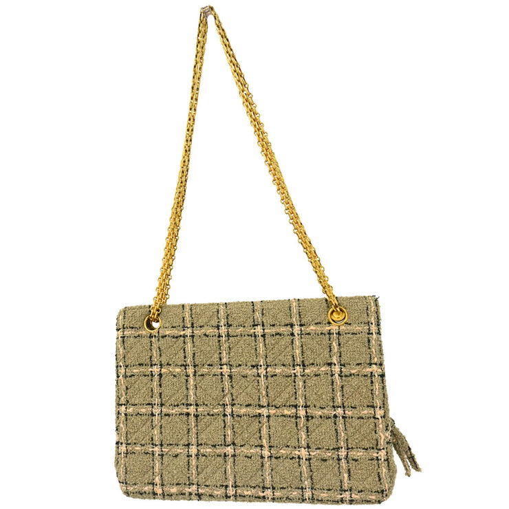 Chanel 1994-1996 Gray Tweed Chain Shoulder Bag