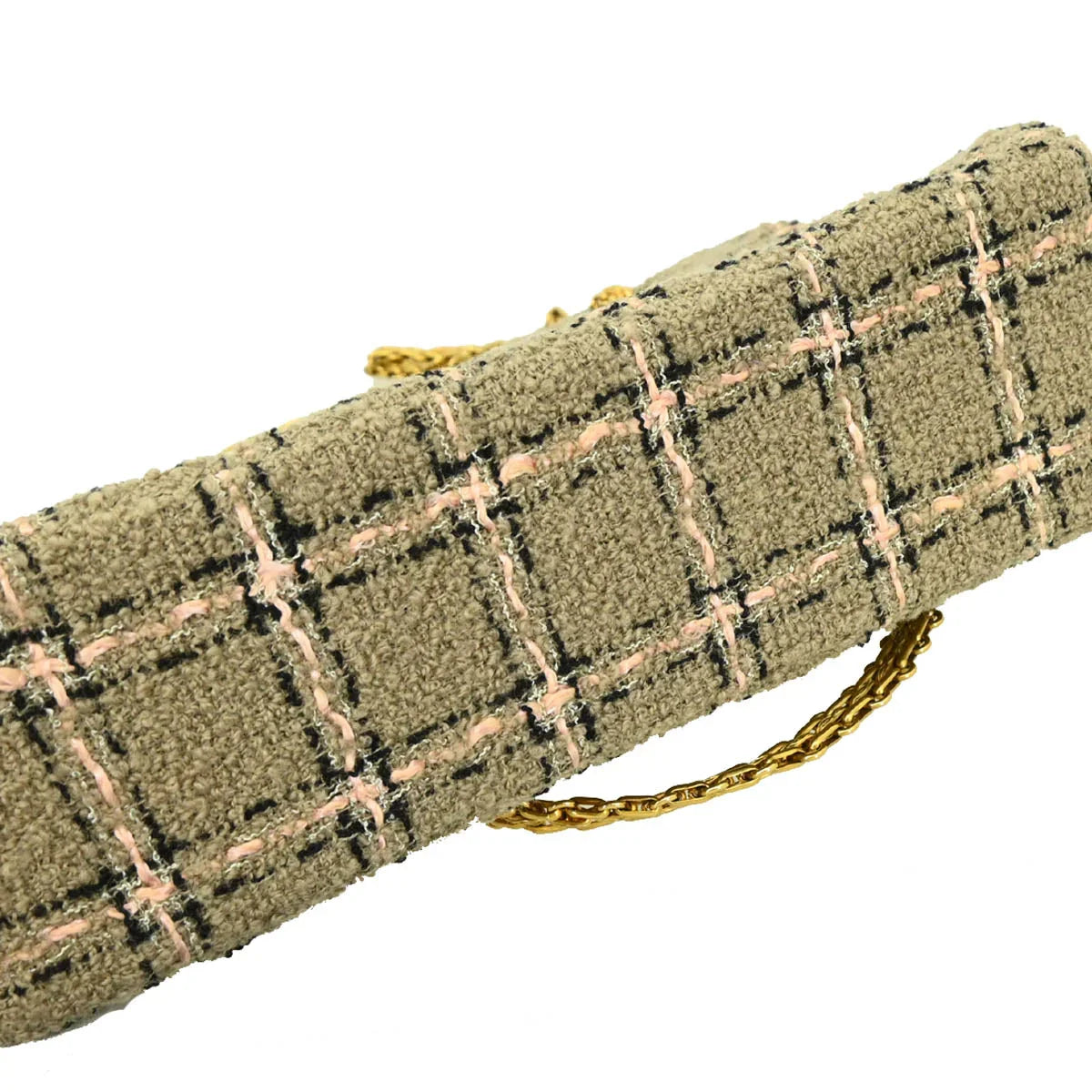 Chanel 1994-1996 Gray Tweed Chain Shoulder Bag
